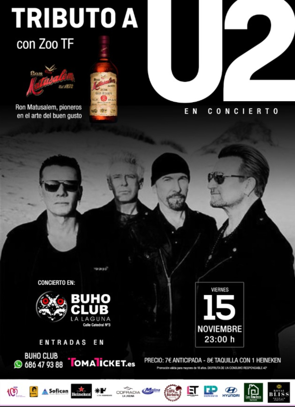 Tributo U2 en Tenerife Zoo TF buho club