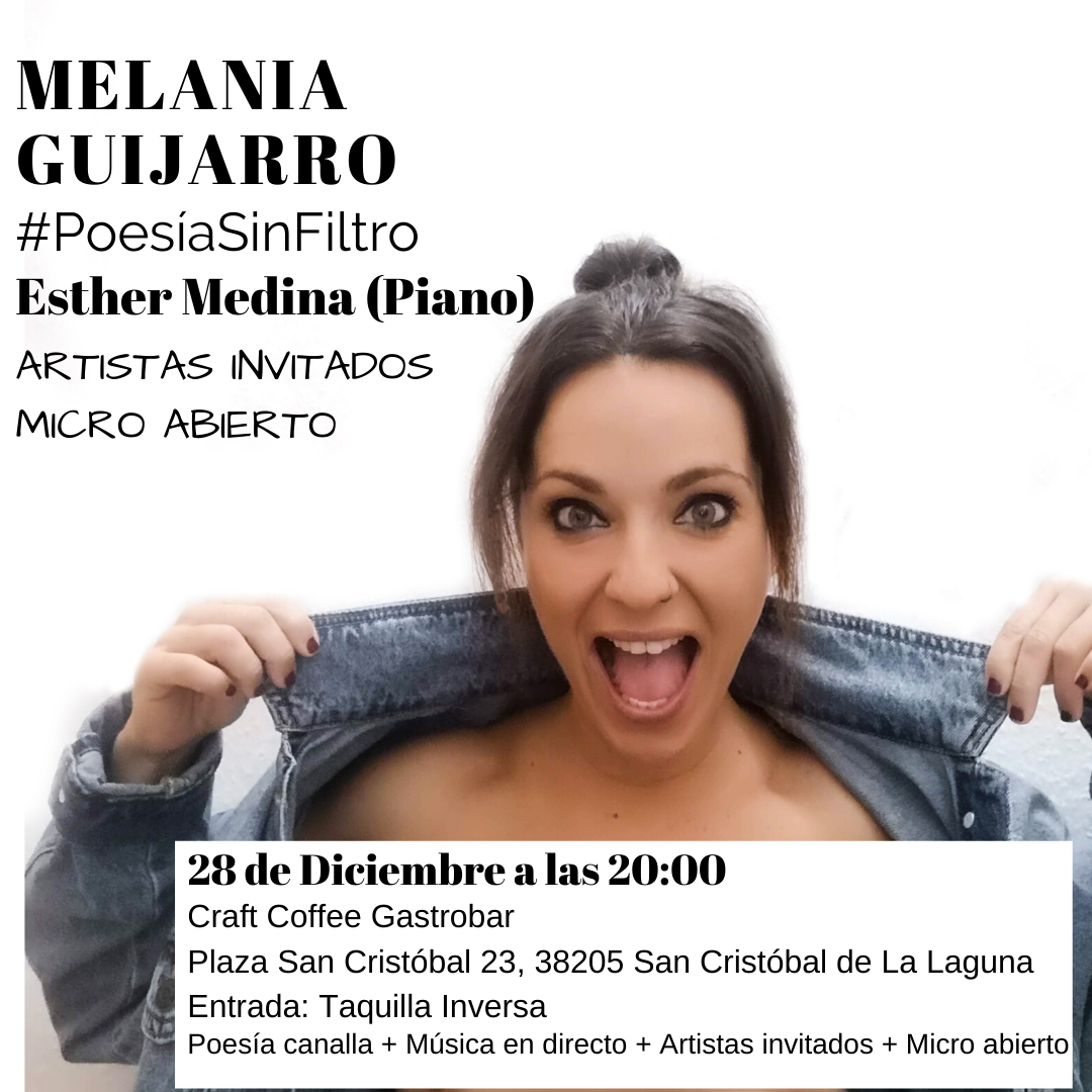 #PoesíaSinFiltro Melania Guijarro poesia craft coffee gastrobar laguna diciembre 2019