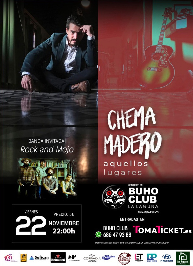 Chema Madero Aquellos lugares rock mojo concierto buho club laguna noviembre 2019