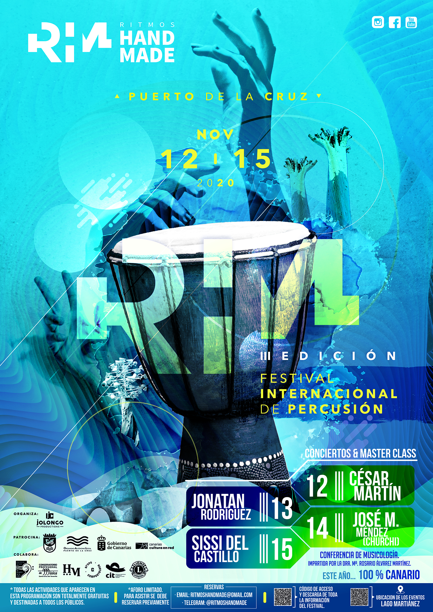 programa tercer Festival Internacional Percusión Ritmos Handmade puerto cruz noviembre 2020